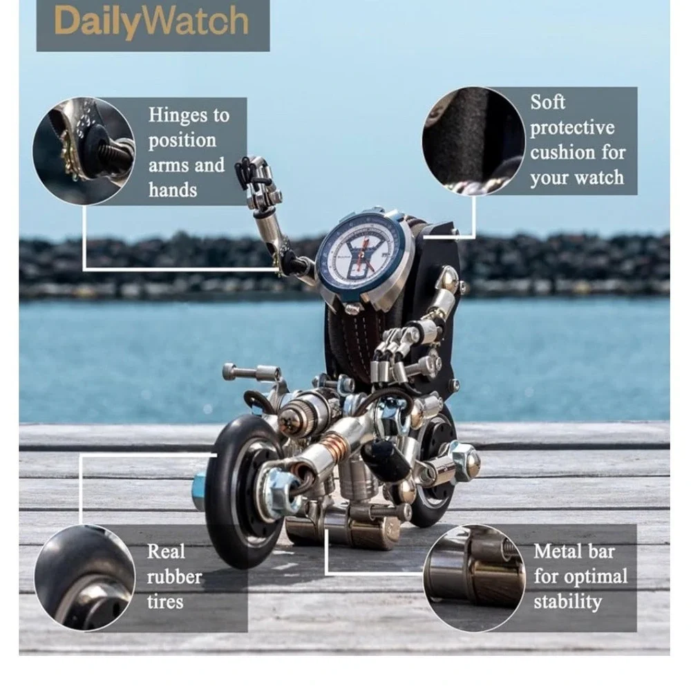 NEW Motorcycle Watch‎ Display Stand Unique Watch Holder Watch Accessory Silver